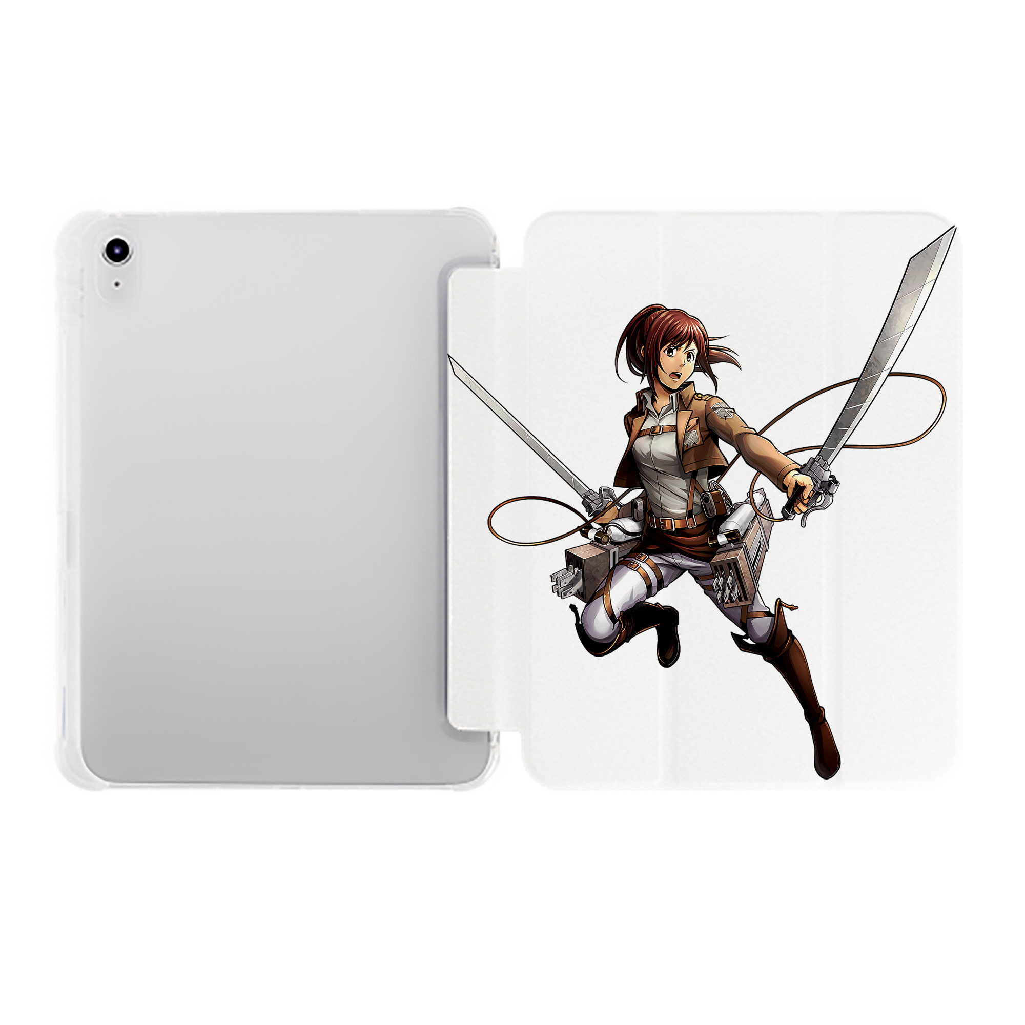 （画像用） 進撃の巨人 サシャ·ブラウス Attack on Titan Sasha Blaus IPad ケース ペン収納付き 三つ折りスタンド PUレザー×シリコン 対応機種9.5/10.5/10.9インチ